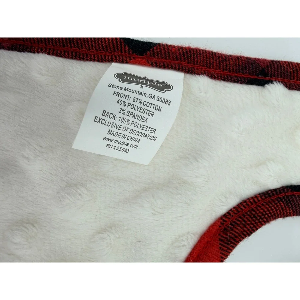 Mud Pie My First Christmas Baby Bib Santa Buffalo Plaid Red Black NEW